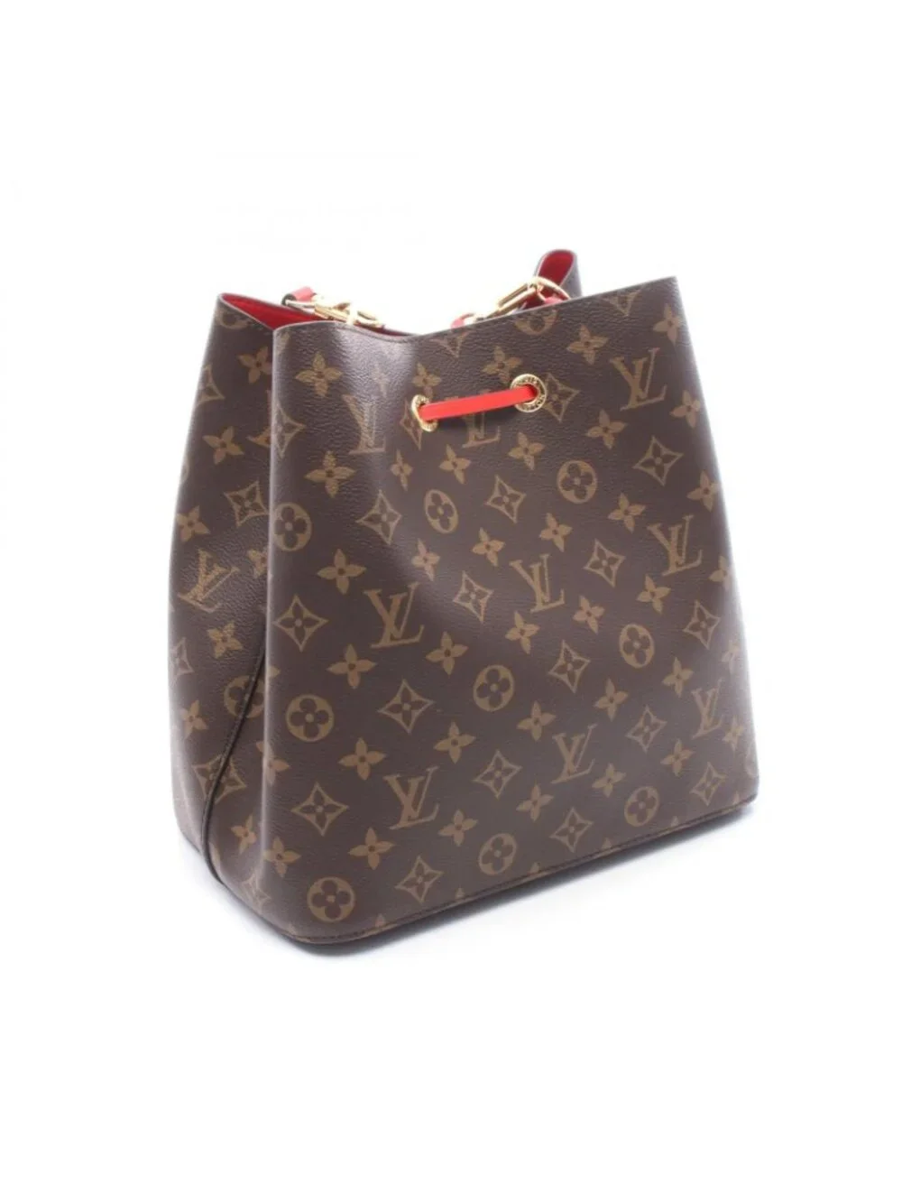 Louis Vuitton Shoulder Bag Neo Noe Coquelicot Canvas Leather